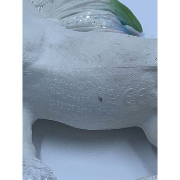 SCHLEICH D-73527 White Unicorn Rainbow Sparkle Mane Tail Germany - Picture 10 of 11